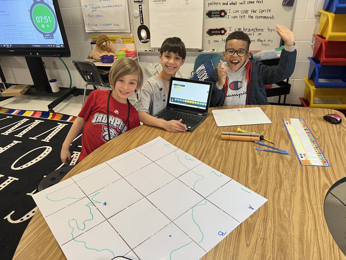 MrsTeetsDIS's tweet photo. Check out these first grader coders! 🧑🏻‍💻👩🏽‍💻They coded the ⁦@iRobot⁩ to move from Richmond to Ashburn to Washington, DC! #collaboraters #communicators #critialthinkers ⁦@Discovery_elem⁩ ⁦@triciasmith72⁩ ⁦@iRobotEducation⁩ 👏🏻👏🏻👏🏻 https://t.co/6Bmiuer37k