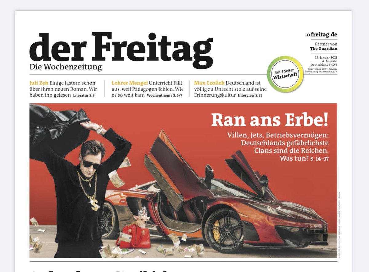 ungleichheit.info (@ungleichheit22) on Twitter photo Titelthema von <a href="/derfreitag/">der Freitag</a>: „Ran ans Erbe! Villen, Jets, Betriebsvermögen. Deutschlands gefährlichste Clans sind die Reichen. Was tun?“
Mit Beiträgen & Interviews von <a href="/martyna_lin/">Martyna Linartas</a> & Luzie Bayreuther, <a href="/stefan_gosepath/">Stefan Gosepath</a>, <a href="/Mareicares/">Mareice Kaiser</a> und einem politischen Kollektiv der <a href="/UdK_Berlin_/">Universität der Künste Berlin</a> Titelthema von <a href="/derfreitag/">der Freitag</a>: „Ran ans Erbe! Villen, Jets, Betriebsvermögen. Deutschlands gefährlichste Clans sind die Reichen. Was tun?“
Mit Beiträgen & Interviews von <a href="/martyna_lin/">Martyna Linartas</a> & Luzie Bayreuther, <a href="/stefan_gosepath/">Stefan Gosepath</a>, <a href="/Mareicares/">Mareice Kaiser</a> und einem politischen Kollektiv der <a href="/UdK_Berlin_/">Universität der Künste Berlin</a>
