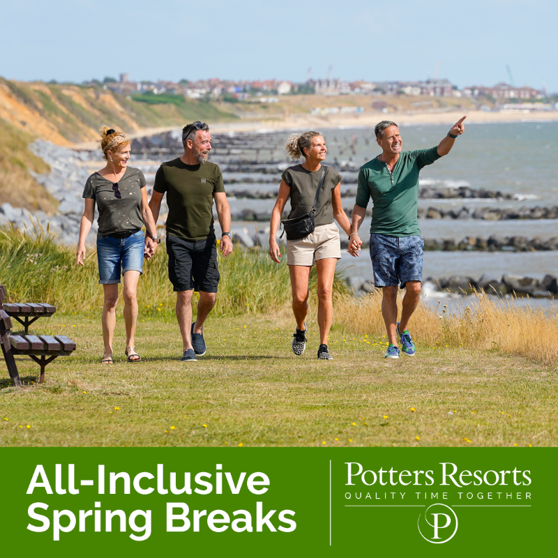 PottersResort's tweet photo. The perfect way to put the spring back in your step. Relax and enjoy a well-deserved break with friends at Potters Resorts Hopton-on-Sea this March, April or May 🌼

Book your Spring Break now 👉 https://t.co/6ijKNOsSqA