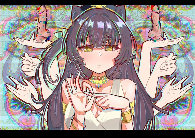 めるちゃまにフォローされてて嬉しかったので、ぼくの目に見えているめるちゃま(@kimimitu_meru )描いた。 