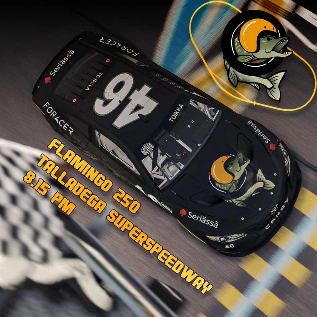 Cooler Master Trellet Cup Series opener at Talladega is imminent and the people’s champion <a href="/tesnaukki/">Teemu Toikka</a> is ready to rumble 💪🏻

See it live on twitch.com/simracingfi at 8.15 PM

#simracing #simracingfi #esportsfi #iracing #nascar #talladega #makepikegreatagain <a href="/trellet/">trellet.net</a> <a href="/simracingfi/">FiSRA</a>