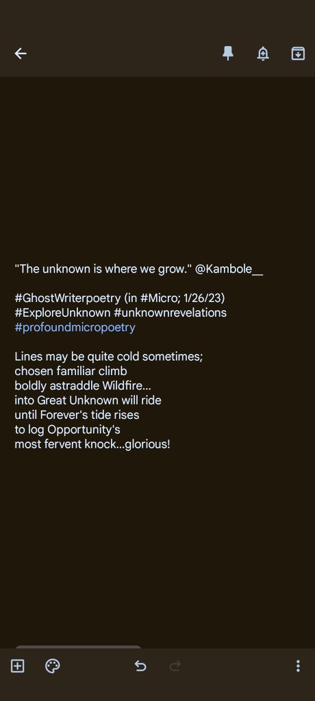 HermanMunster85's tweet image. #GhostWriterpoetry (in #Micro)
#ExploreUnknown #unknownrevelations
#profoundmicropoetry #poetryislife
#poetryislove #micropoetry #poetry
#poetrylovers #poetrycommunity
#WritingCommunity #PoetsofTwitter
#poetrytwitter #Writer #SelfAwarePoet
#poetryafire #PoetAfire