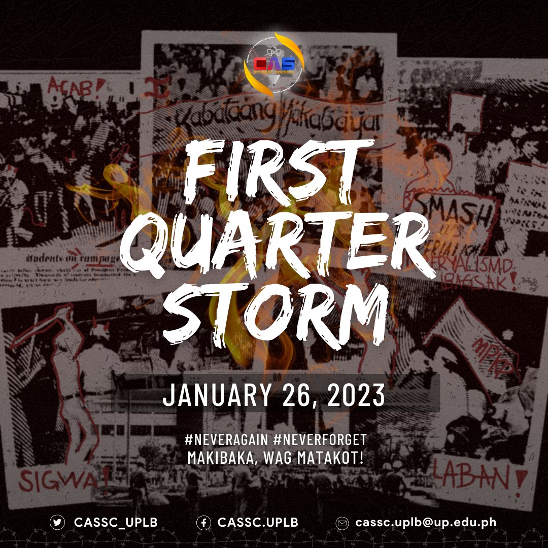 CASSC_UPLB's tweet photo. NEVER FORGET! NEVER AGAIN TO MARTIAL LAW!

Read the full statement of the UPLB CAS Student Council here: https://t.co/d8DrLmG8Sm

#NeverAgain
#NeverForget
#FirstQuarterStorm https://t.co/ZRQ8bDC4Xz