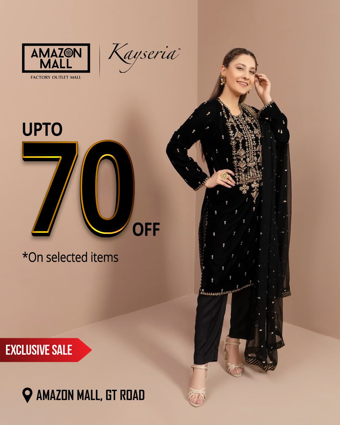 Amazon Mall on X Kayseria EXCLUSIVE SALE UPTO 70 OFF ON SELECTED ITEMS Location Amazon Outlet Mall GT Road amazonoutletmall imarat amazonmall amazonmallislamabad Islamabad pakistan rawalpindi Kayseria...