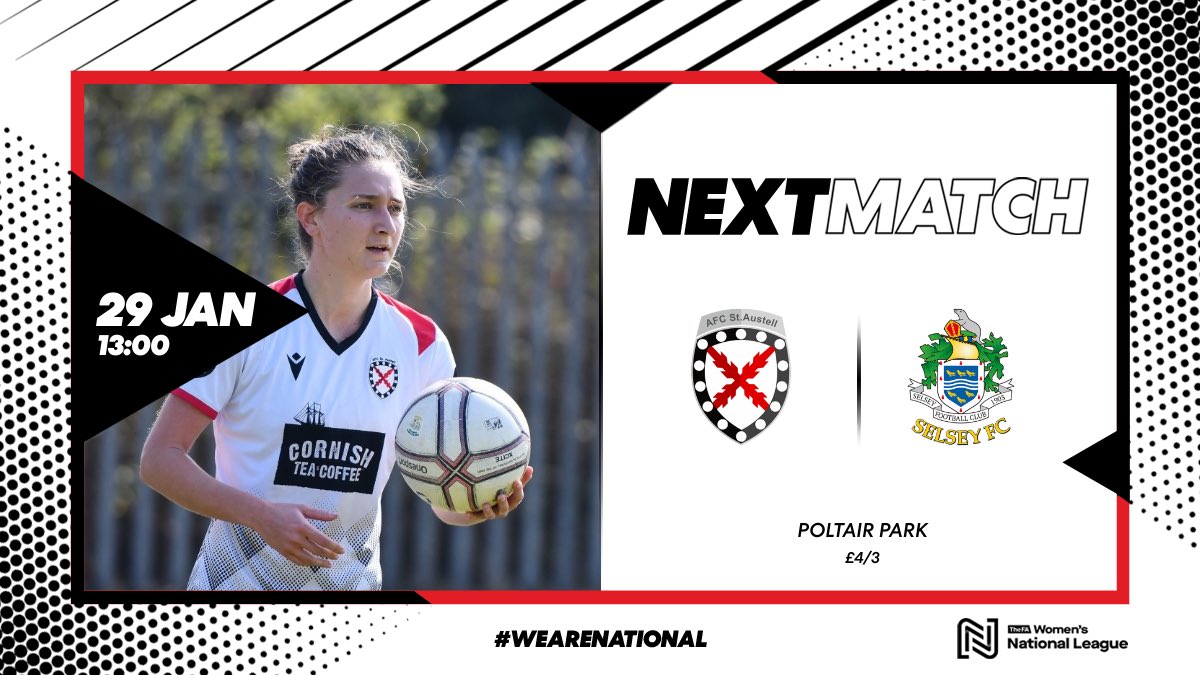 Next up, we welcome <a href="/selseywfc/">Selsey Women FC</a> to Poltair Park on Sunday in the <a href="/FAWNL/">FA Women's National League</a> 

<a href="/swsportsnews/">South West Sports News</a> 
<a href="/ImpetusFootball/">Impetus</a> 
<a href="/sportscornwall/">Cornwall Sports Media</a> (picture credit)