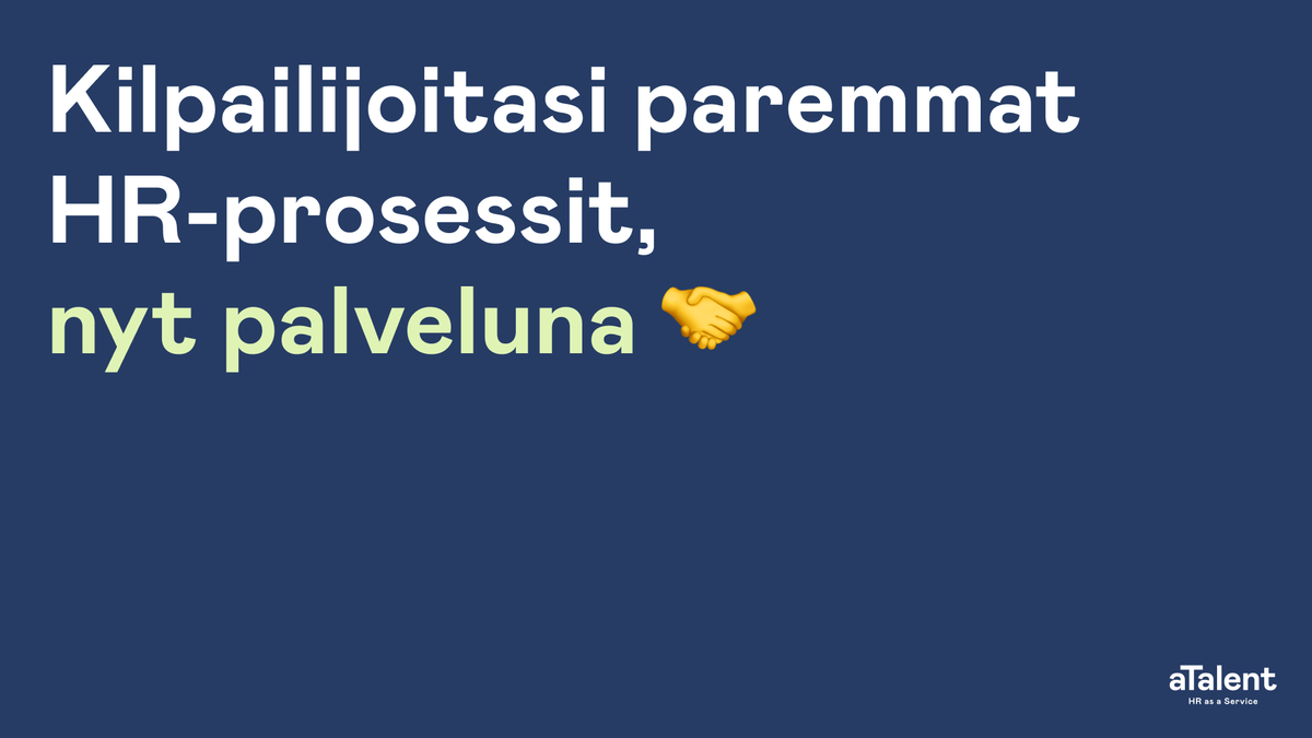 HR as a Service on uusi palvelumme, joka tarjoaa työkaluja ja ratkaisuja työntekijäkokemuksen kehittämiseen sekä johtamisen haasteisiin tai toimii lisäresurssina tiimillesi.

Tutustu HRaaSiin ja ota rohkeasti yhteyttä: hubs.ly/Q01zjpdR0
