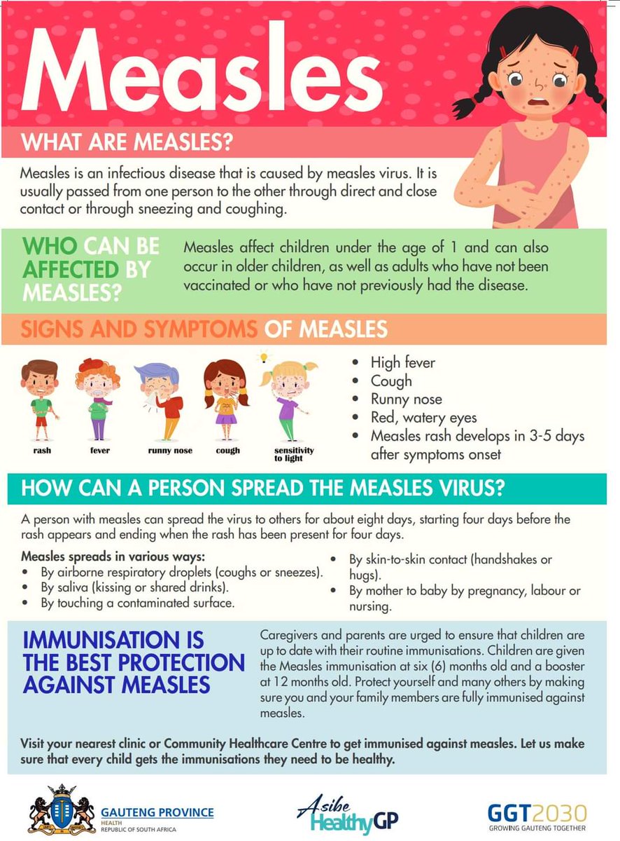 Knowledge is power. Be empowered.

#MeaslesOutbreak
#AsibeHealthyGP