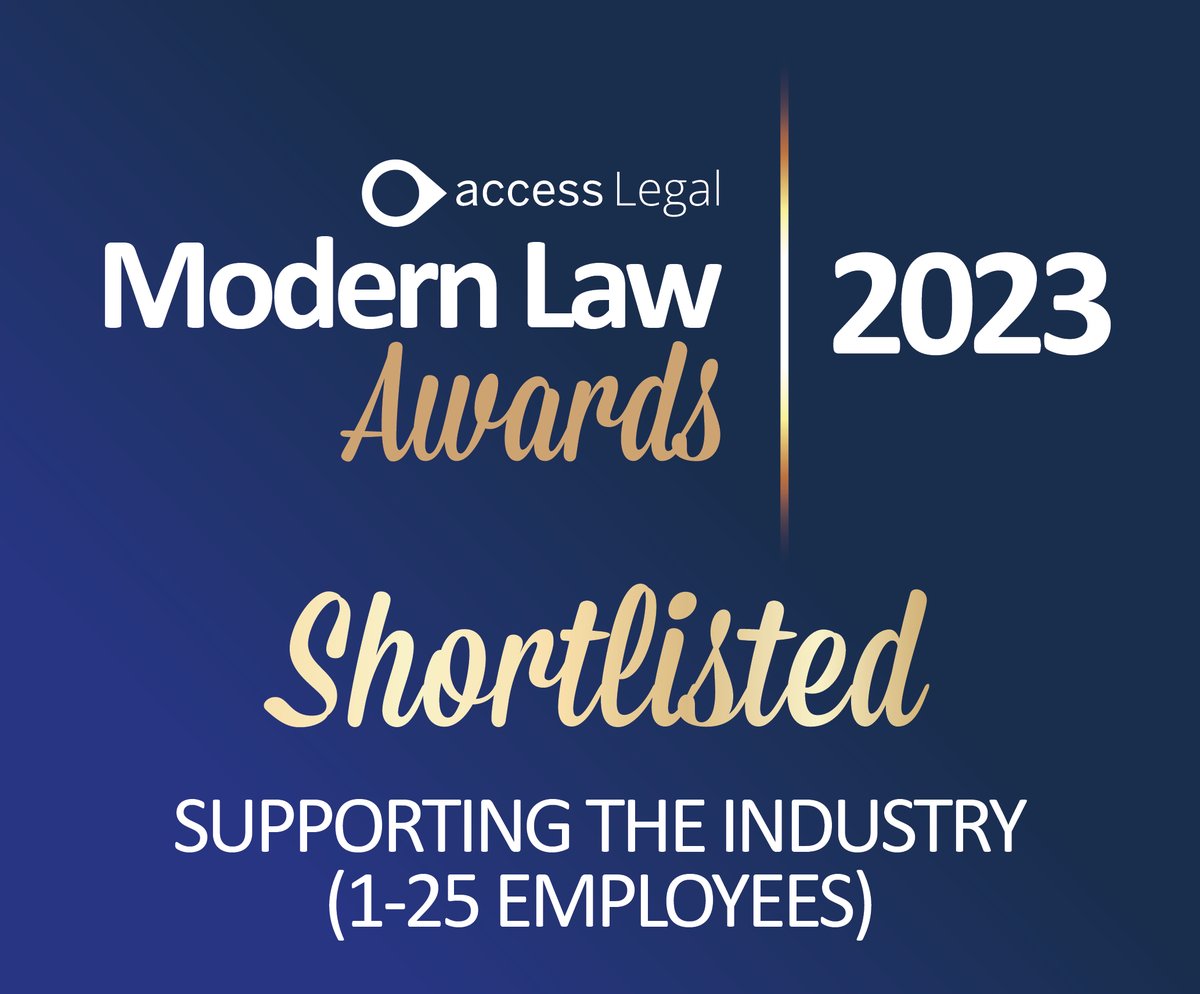 We're thrilled to announce that we've been shortlisted for the <a href="/AccessGrpLegal/">Access Legal</a> <a href="/ModernLawMag/">Modern Law Magazine</a> awards in the Supporting the Industry (1-25 Employees) category.

Congratulations to all those shortlisted!