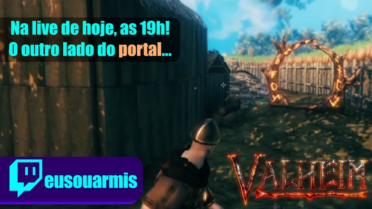 ArmisEu's tweet photo. Olá humanos!

Estamos ficando mágicos ein!
Temos até portal!! Hoje tem mais Valheim!

19h lá no https://t.co/wYlxQhLGGO!!

Até mais tarde!!

#livestream #twitchstream #Gameplay #survival #valheim https://t.co/1p1s0qmtYQ