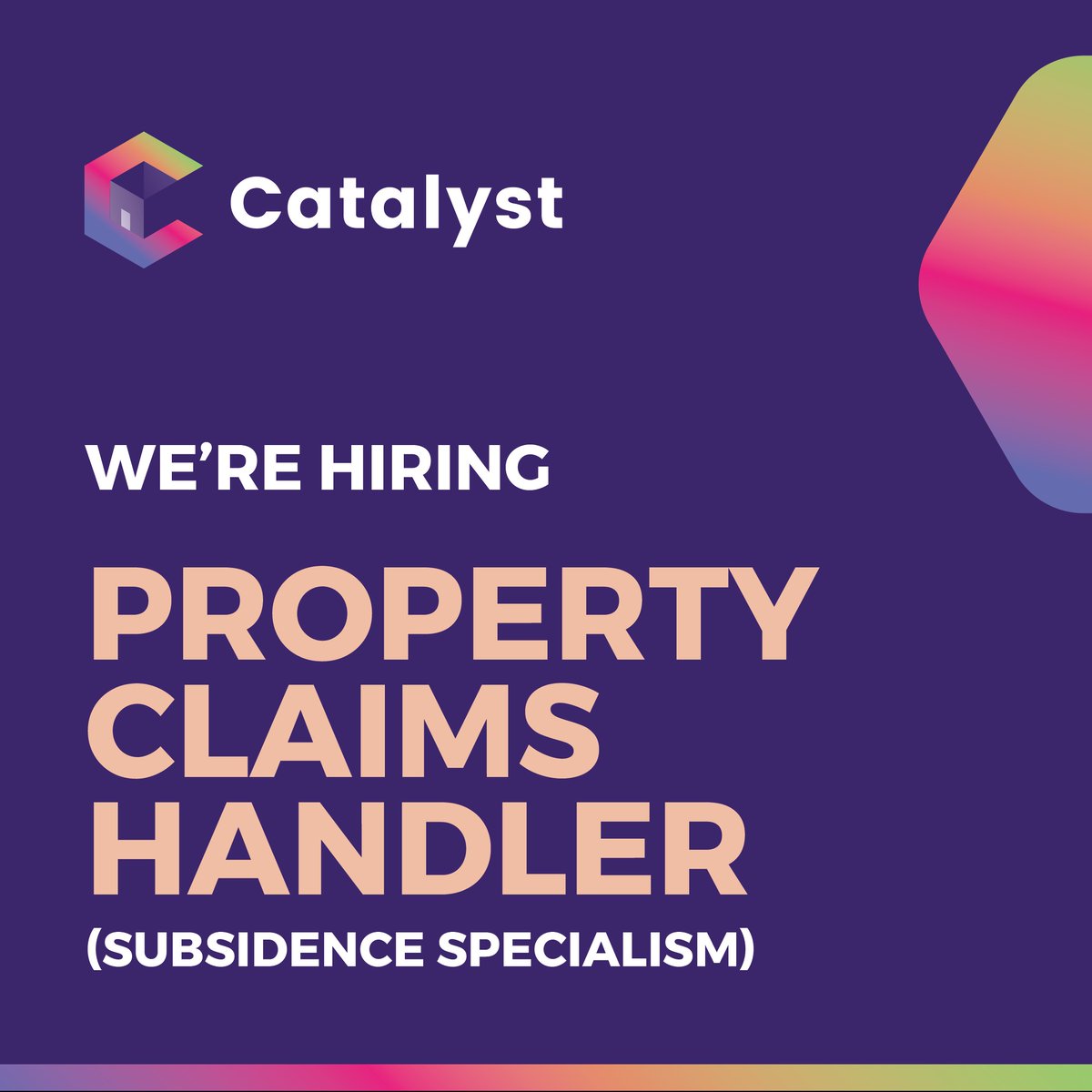 Looking for a new challenge?
We're recruiting for a Property Claims Handler who specialises in subsidence claims.
catalystservicesuk.com/careers/proper…
Join the Catalyst family and experience the difference.
#vacancies #jobs #careers #insurancejobs #northwestjobs #insuranceclaims #subsidence