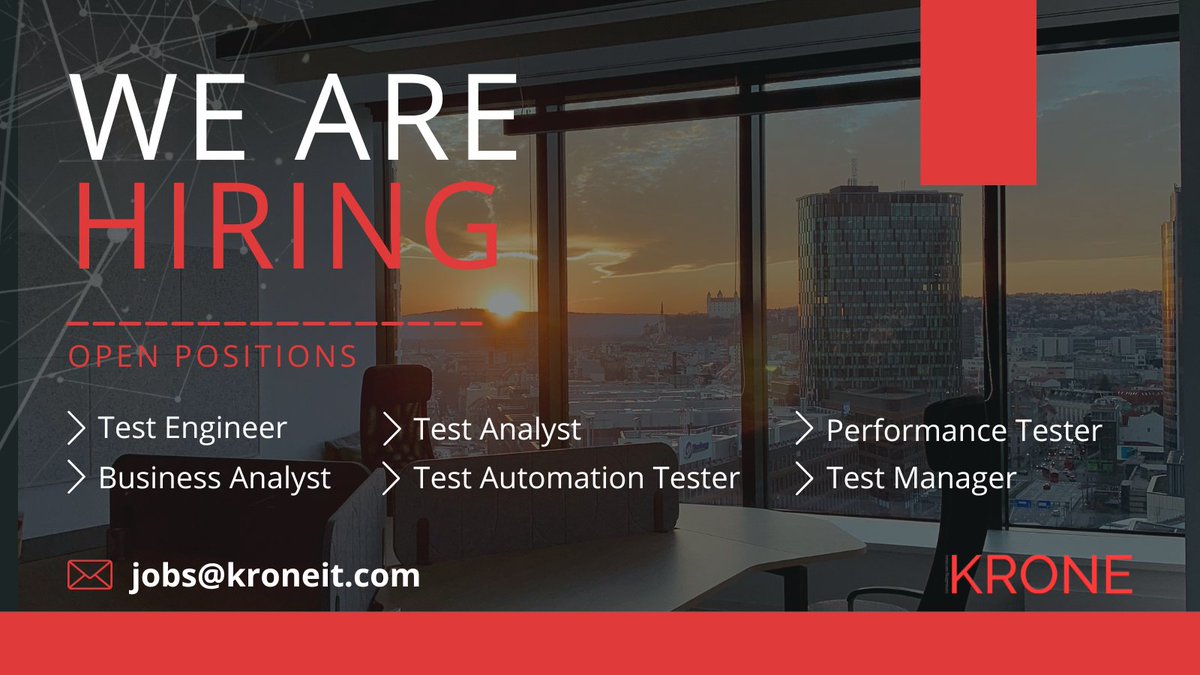 ConsultingKrone's tweet photo. 🔍 We are looking for a passionate QA experts - Test Engineers, Test Analysts, Business Analysts, Test Automation testers, Performance testers and Test Manager.
 
🙌 Join our team full of QA experts.

https://t.co/iAEppZpeTK

#jobopportunity #softwaretesters https://t.co/L6P6Frrx0e