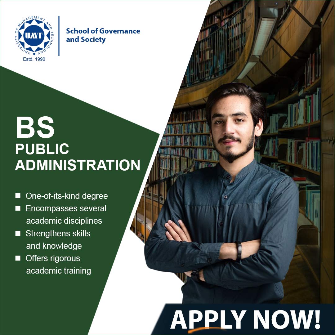 UMTOfficial's tweet photo. BS Public Administration program prepares participants for successful careers through rigorous academic training and real-life simulations.

Apply Now!

042 111 868 868 | admissions@umt.edu.pk

#BeSuccessReady https://t.co/depVvPEydT