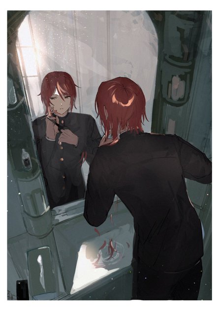 「bathroom mirror」 illustration images(Latest)