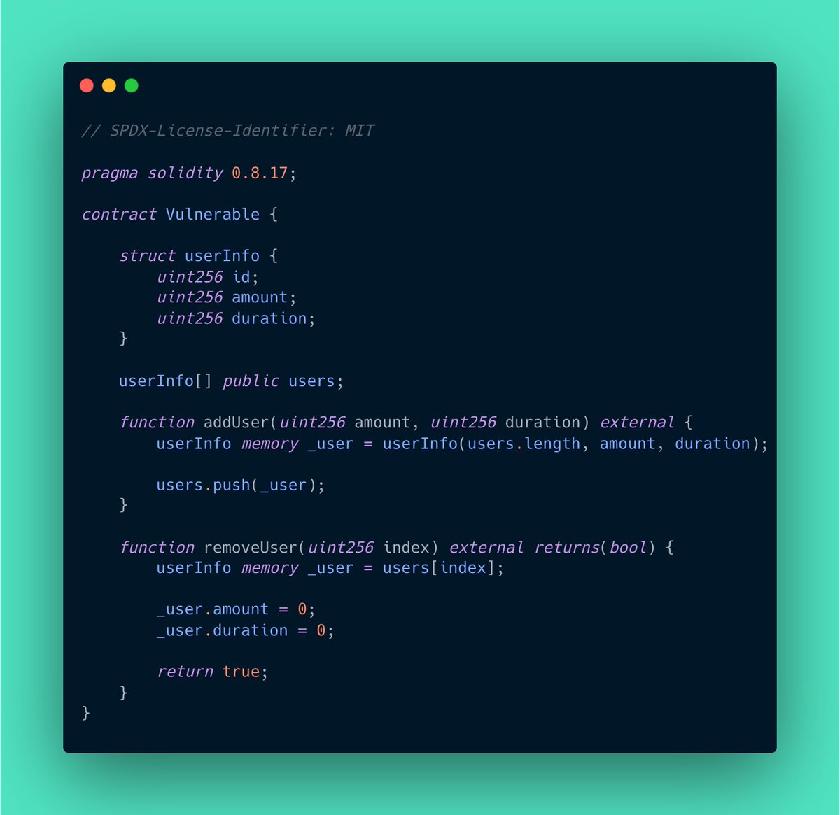 polthedev's tweet image. 🚨 What is wrong with the following smart contract?