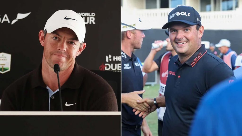 PGATUOR's tweet photo. Rory Mcllroy ends #TeeGate saying “Look, at the end of the day…Reed hits his driver as far as I hit my 4 iron.” https://t.co/lkwUNdZ94l