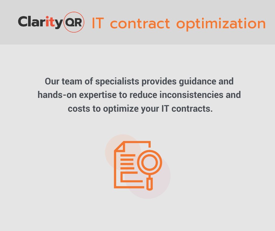 clarityqr's tweet image. Are you getting the most out of your IT Contracts?
Learn more: clarityqr.com/contract-optimโฆ
#ITContracts #ContractNegotiation #ContractOptimization