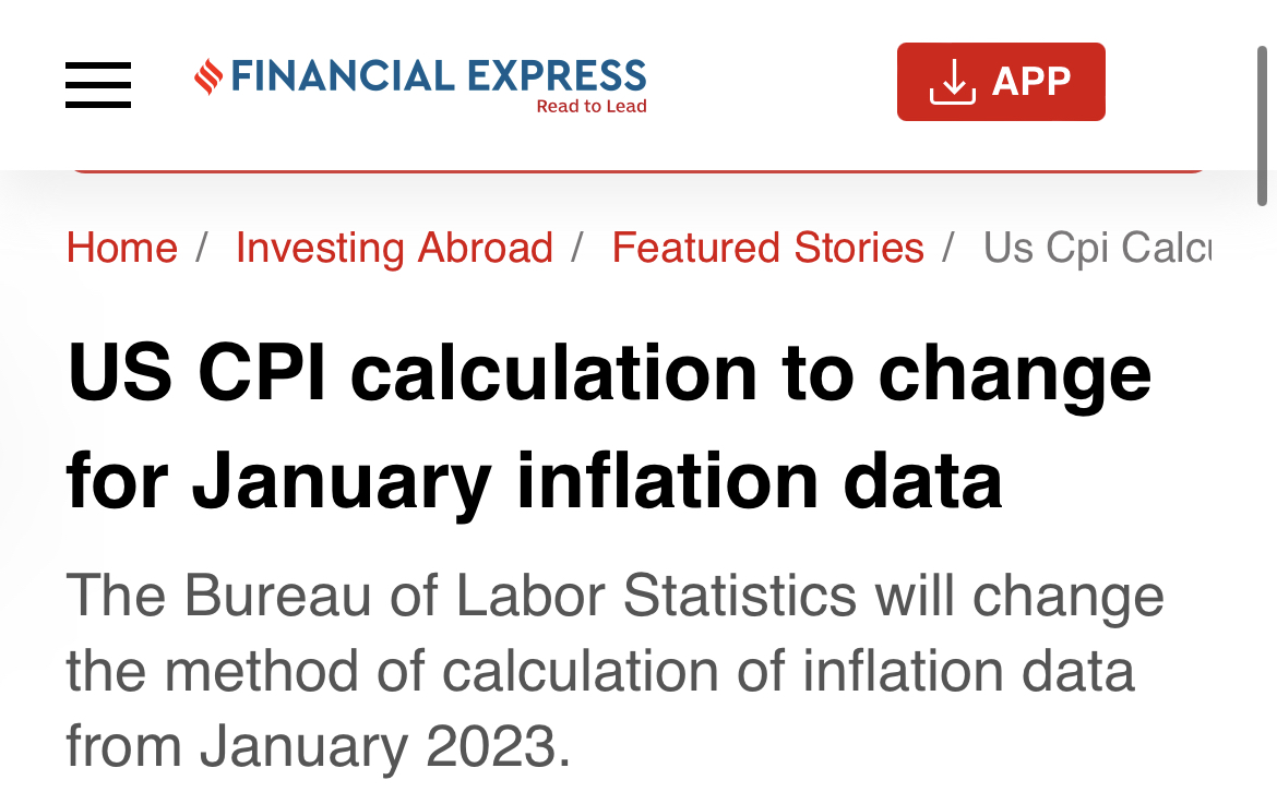 julienchler's tweet photo. Thread

Les Etats-Unis vont modifier le calcul de l'indice de l'inflation à partir du 10 février prochain.

L'inflation va baisser artificiellement, sous prétexte d'un effet de substitution. https://t.co/LskxvoNGS9