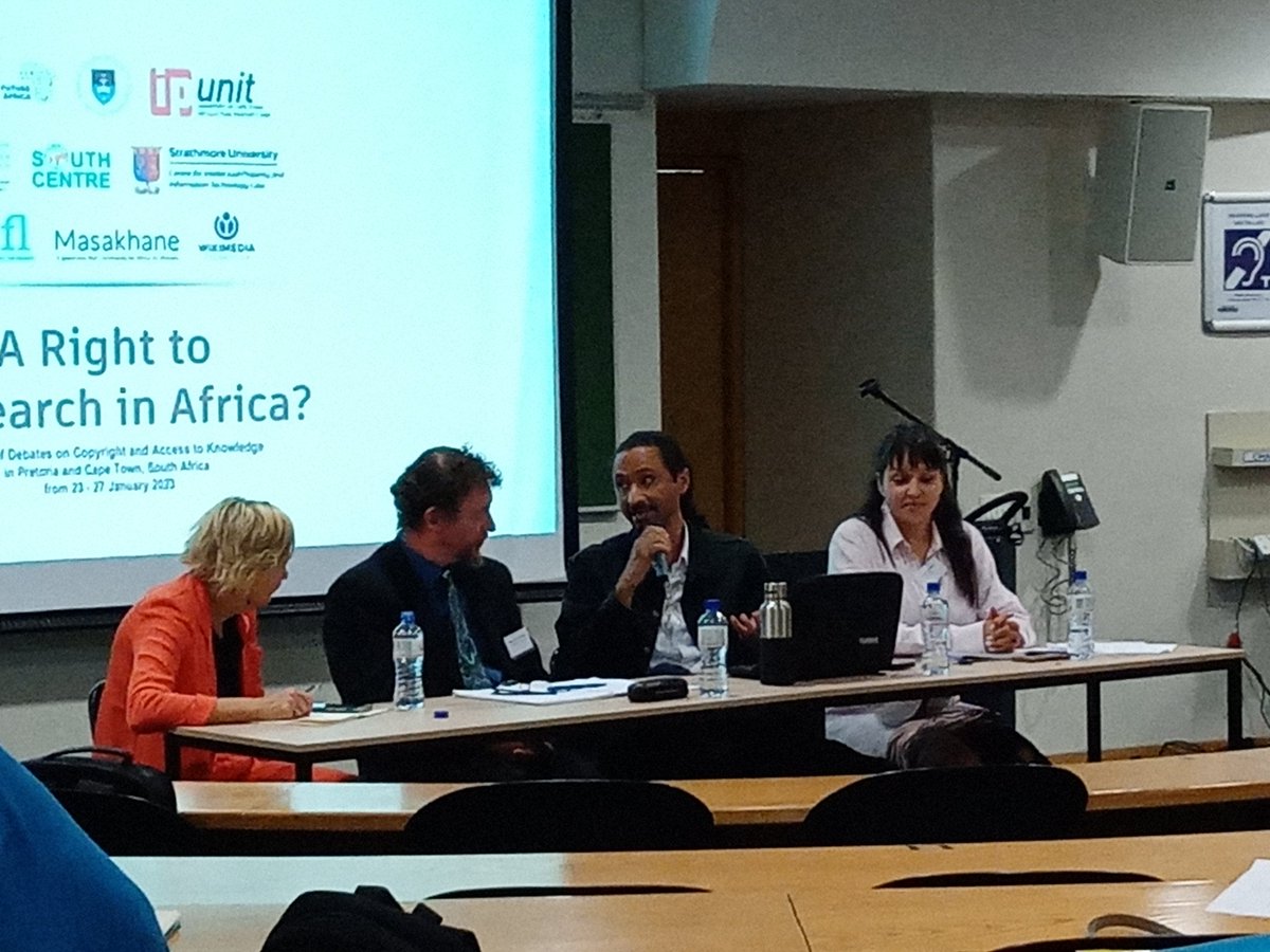 Session 2: Access to Knowledge in Africa - Health, Culture & Artificial intelligence. Chair Kyla Mc Nulty, panelists Dr Glenda Grey, President & CEO South African Medical Research Council & others. #Research #copyright #knowledge #ResearchInAfrica #UCT