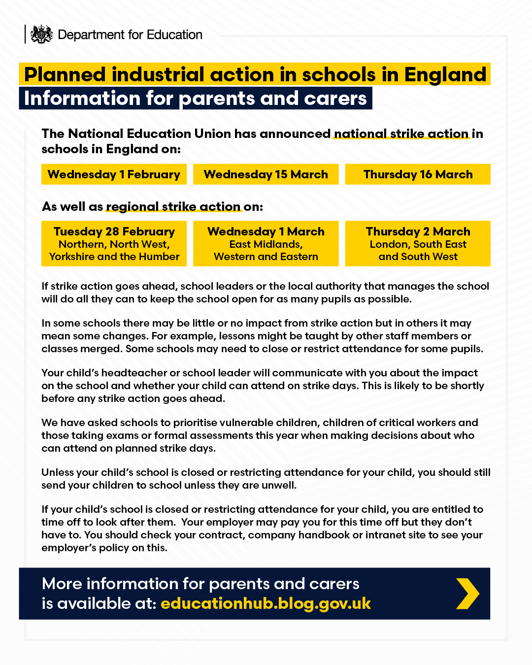 Department for Education on Twitter "📣 Please share 📣 Information for