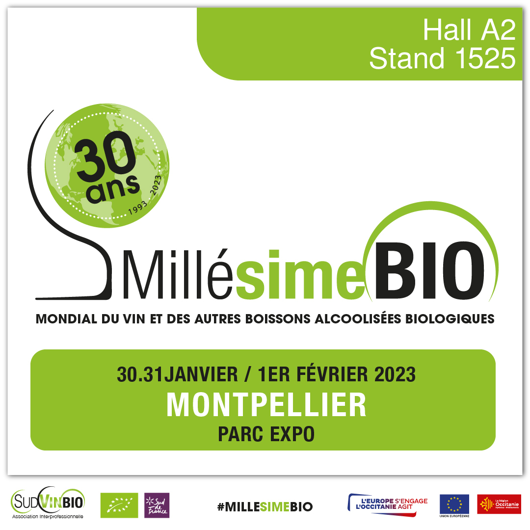 Meet us at the Millésime Bio trade show hall A2 stand 1525.
#MillésimeBIO #MillésimeBIO2023 #VinBio #Vin #Bio #Montpellier #AgricultureBio #Biodynamie