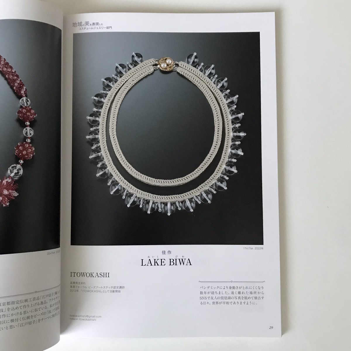 【costume jewelry award2022】
作品集に掲載されました。
本日より開催の横浜赤レンガ倉庫の展示会場でも販売していますので興味のある方はぜひご覧ください。
定価¥4,059(tax in)

#コスチュームジュエリーアワード 
#costumejewelryaward 
#beads 
#art