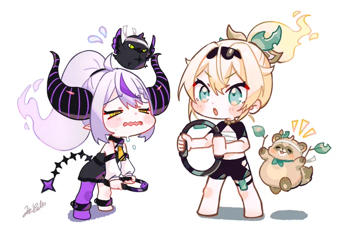 #デフォルメ絵を流してデフォルメ民を増やそうホロとオリキャラあんまり数ないけどデフォルメ描くの好きだ 