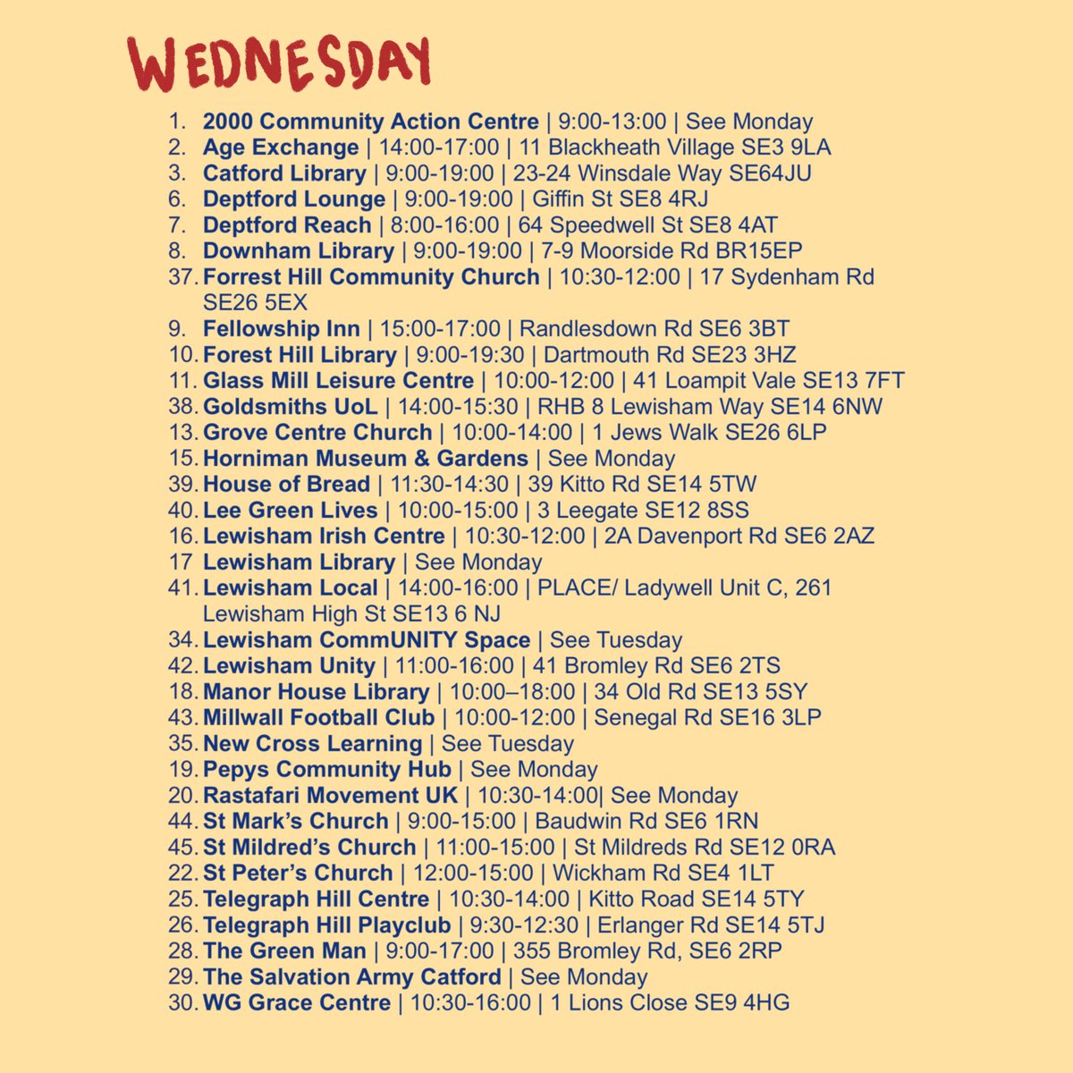 (1/2) Find one of Lewisham’s 52 Warm Welcomes anywhere, any time! Many of these hold events and activities, offer free meals or hot drinks, or are able to help with things such as energy advice or digital inclusion. Head to the website for full info lewishamlocal.com/lewisham-warm-…