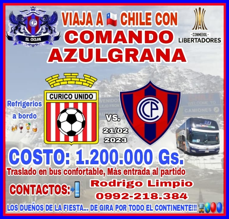 Arrancamos Caravana! 🔥💪🔵🔴
Viaja con nosotros para alentar al Ciclón en Chile 🇨🇱 <a href="/comando_oficial/">COMANDO AZULGRANA</a> <a href="/LaMurga1912/">#LaMurgaDelCiclón</a>  Rt🙌
Dale que llegamoooos🚍