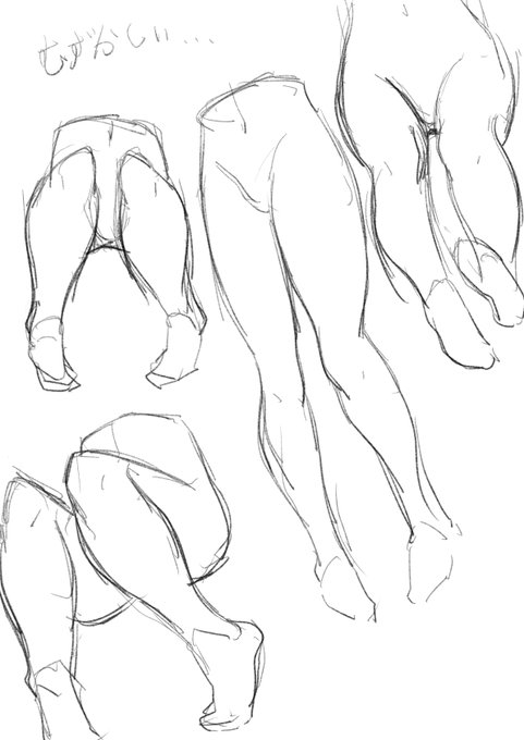 私の絵だと良く画面外へ吹っ飛んで行ってる下半身の練習
動かすと途端にわからなくなるの普通に練習不足 