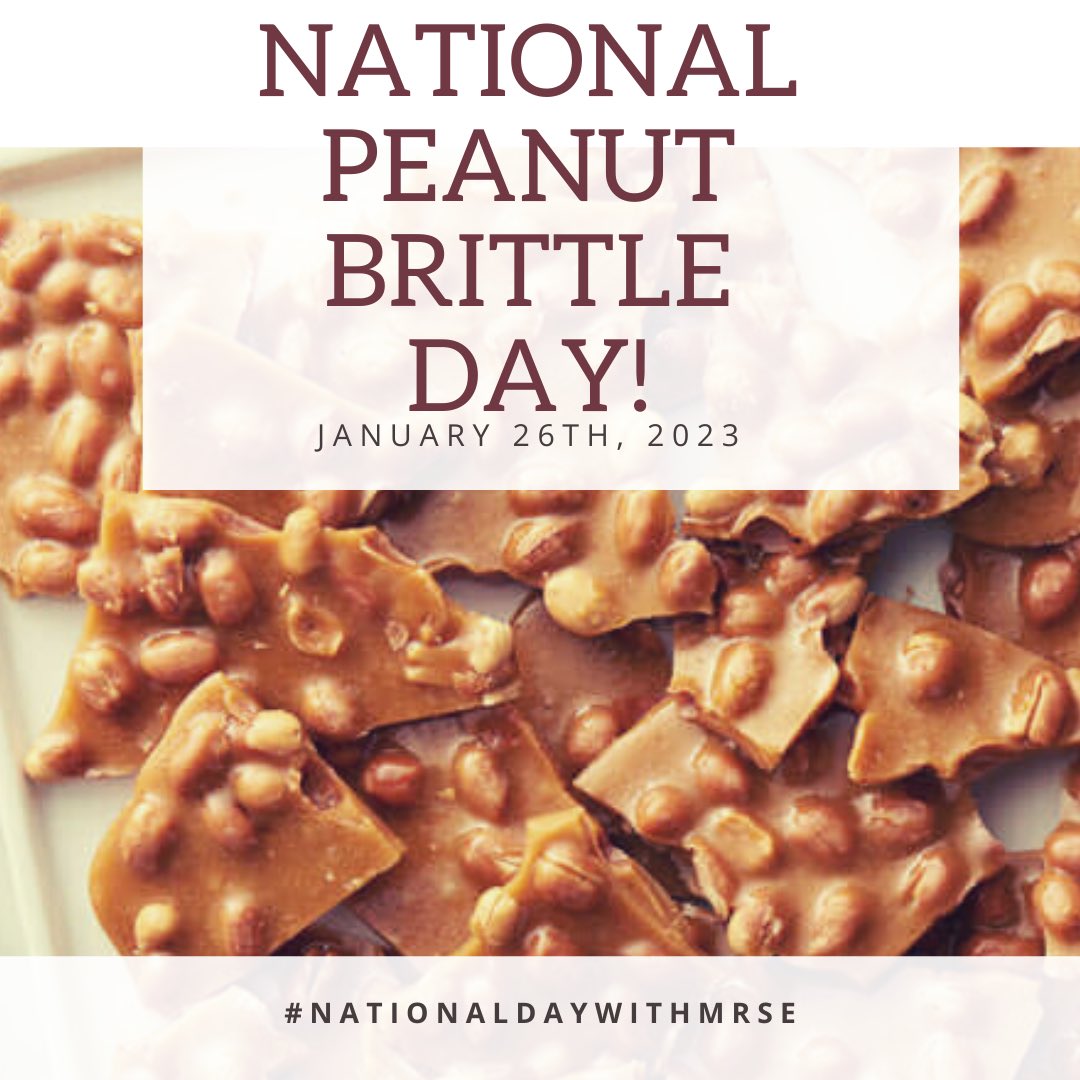 It’s National Peanut Brittle Day!
#nationaldaywithmrse #nationalpeanutbrittleday #peanutbrittleday #peanutbrittle

youtu.be/Ar1SZCcjeHo