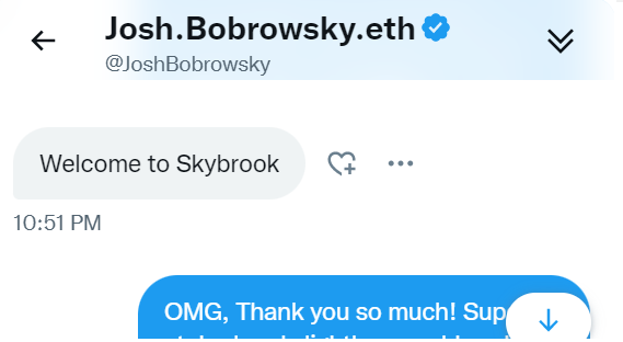 Gilly_One's tweet image. Super excited to have been invited to Skybrook. Looking forward to connecting and building with you all. Thank you @JoshBobrowsky

#Skybrook