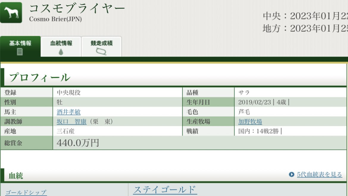 コスモブライヤー、戻ってくるのか。
ブルーローズシップにも早く戻ってきてもらいたいところ。彼は芝を走るべきなんだ……