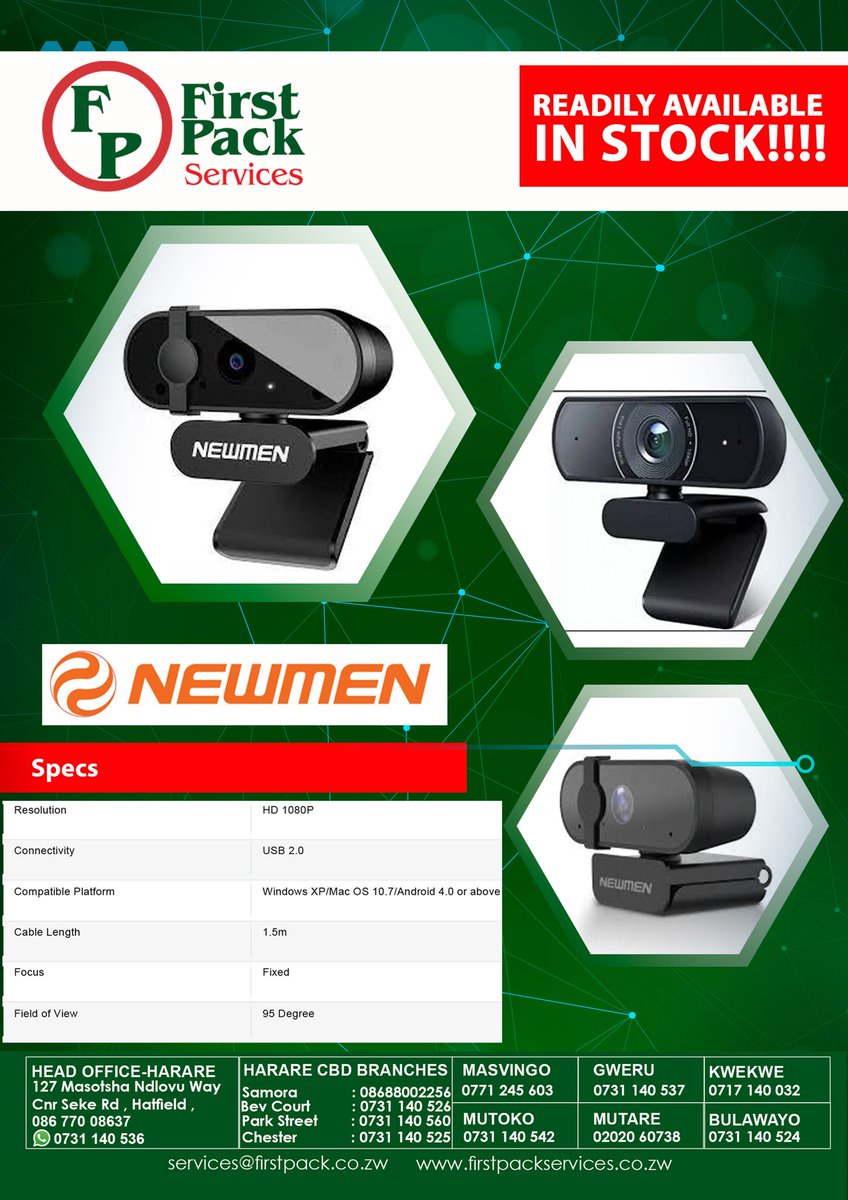 FirstPackServic's tweet photo. Newmen webcam is now #readilyavailable in stock ideal for video conferencing, gamebroadcast,online teaching, video recording e.t.c with a #360degrees Rotation
#Boardcompatibility can be easily mounted on a PC, desktop e.t.c
#CompatibleWithOperatingSystems
#AutomaticImageControl https://t.co/1EHe7xF9vy
