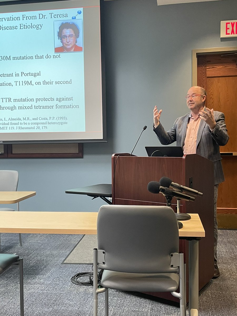 Prof Jeffrey Kelly, giving Cardiology grand Rounds at the UPMC Cardiac Amyloidosis Center on January 24. An inspiring story of scientific discovery, development of the first-in-class drug tafamidis, and entrepreneurship, enthralling an audience of 120 faculty, fellows and staff.