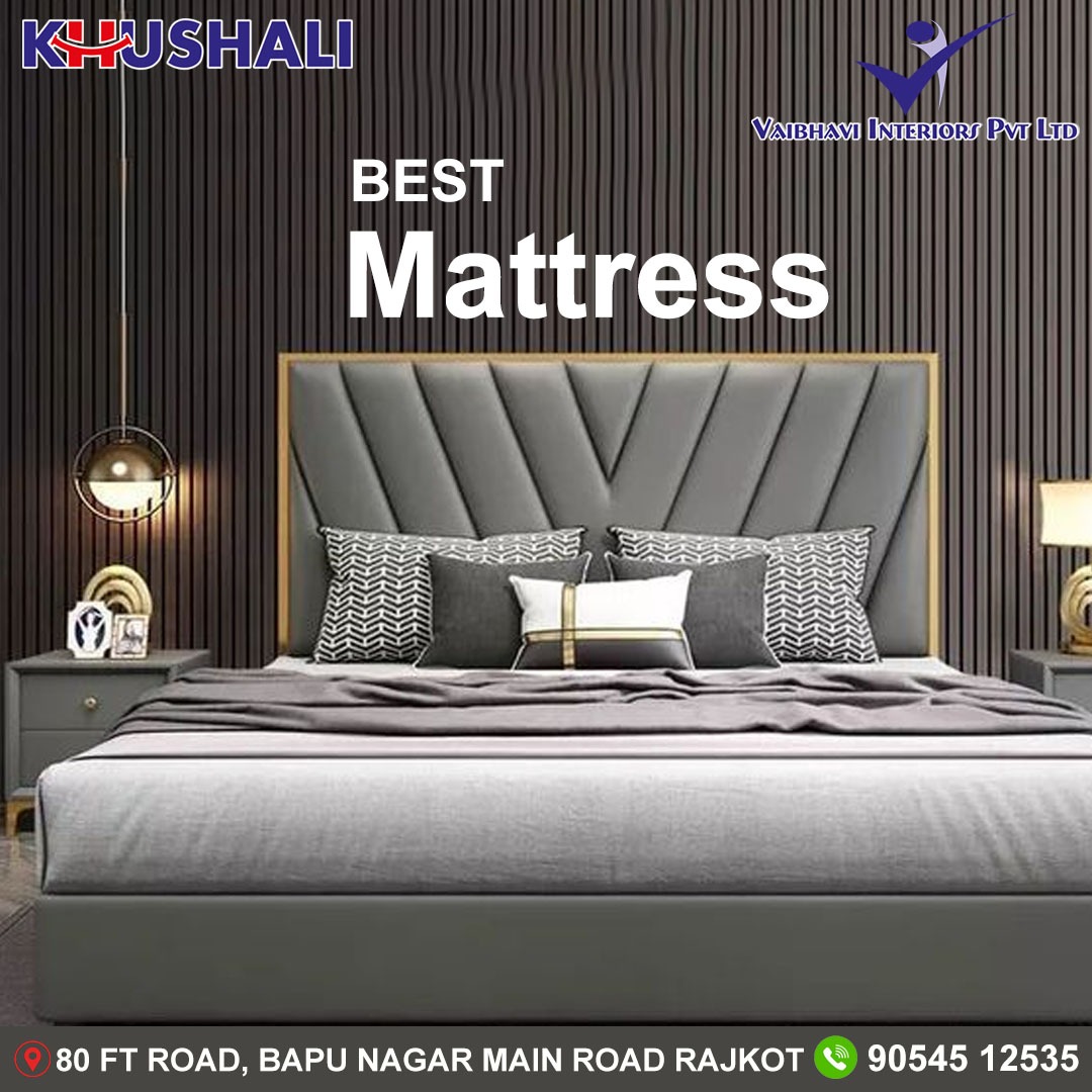 #vaibhaviinteriorpvtltd #vaibhavi #interior #khushali #mattress #luxuriousmattress #bed #kingsizebed #queensizebed #bedforsale #home #homeappliances #furniturerestoration #furniturestore #sofasale #furnitureshop #rajkot #Gujarat