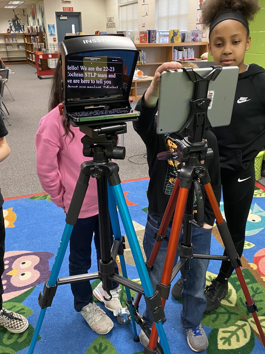 Shoutout to @Miss_Bee142 for getting my teleprompter set up in like 2 seconds! Our STLP team <a href="/CochranElem/">Cochran</a> FINALLY got to use it yesterday for our project! <a href="/STLPKentucky/">STLP Kentucky</a> #cthesuccess <a href="/VenitaB_teach/">Venita Burnett, Ed.S, NBCT</a> #digitalcitizenSHIP <a href="/JCPSDigIn/">JCPS EdTech</a>