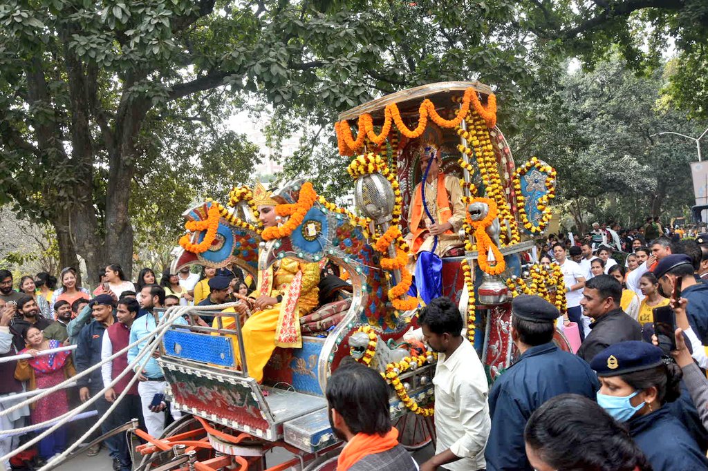 VCofficeBHU's tweet image. बीएचयू के 108वें स्थापना दिवस के अवसर पर निकली झांकियों की झलक....