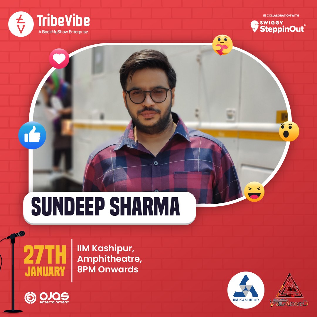 TribeVibe in collaboration with @SteppinOutIndia presents an evening with the multi-talented #SundeepSharma

#Kashipur is up for a fantastic time at #IIMKashipur's @agnitraya fest on 27th January, 8 pm onwards 

@Ojasonthego

@shovenshah
#Tribevibe