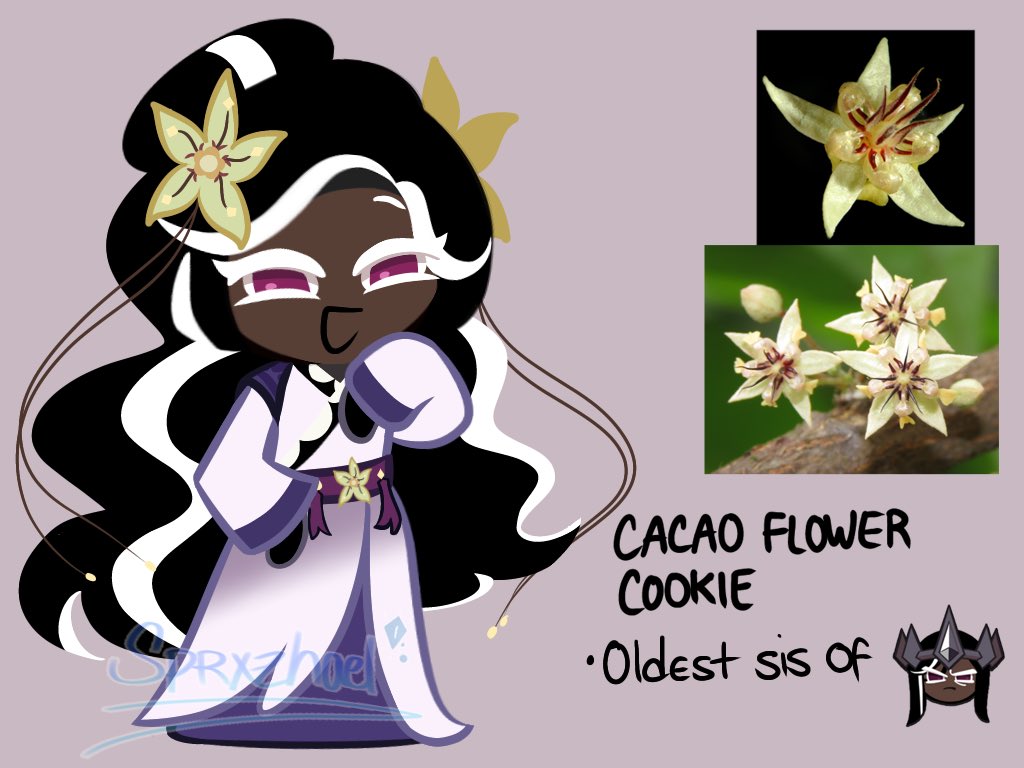 sprizhael's tweet photo. i was today years old that a cacao flower exist. #sprizhartsorks #darkcacaocookie #cacaoflowercookie https://t.co/aydgGMFeRC