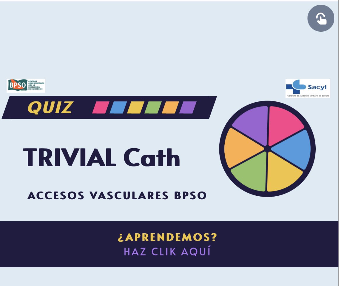 Gran iniciativa.
¿Cuanto sabes de acceso vascular?¿jugamos?
view.genial.ly/63ad673dd309ae…