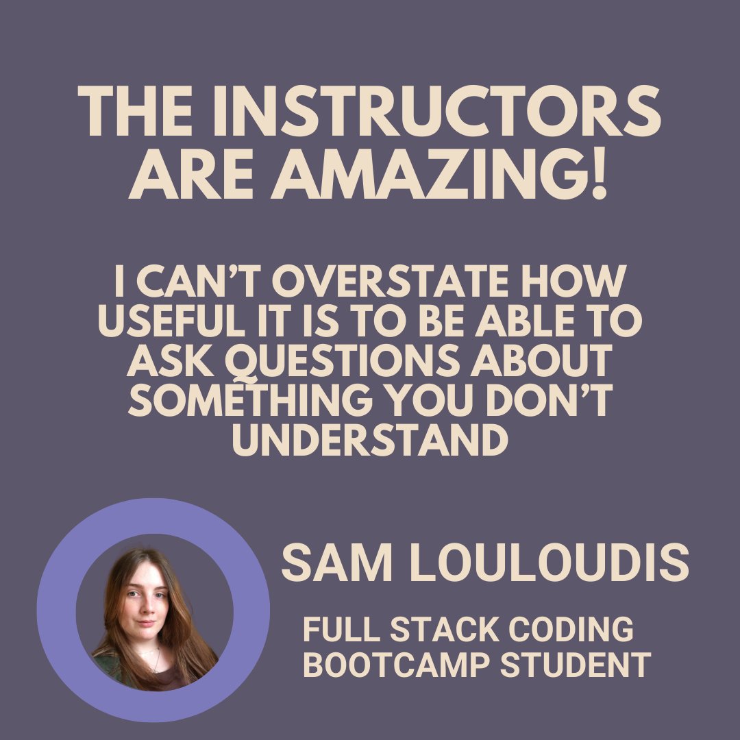 It was really amazing to sit down and catch up with one of our #codingbootcamp students after just one week on the course. To hear more from Sam, check the link in the reply. 

#tech #techtalent #softwaredeveloper #softwareengineer #futuretalent
