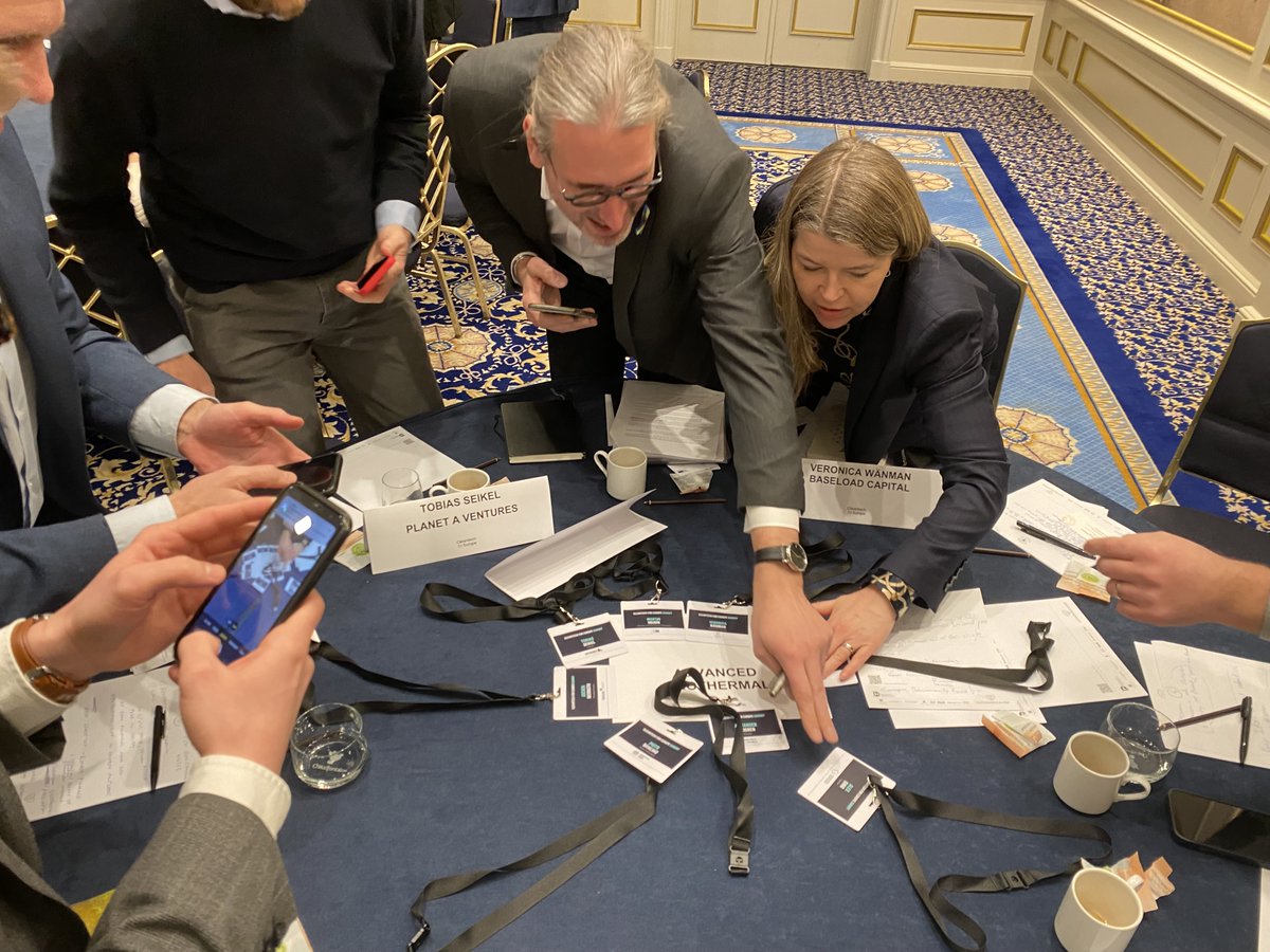 Thank you <a href="/cleantechforeu/">Cleantech for Europe</a> for a great forum with superb roundtables on crucial strategy choices for the EU, below a busy one on geothermal. The race for decarbonisation is on, let's make sure everyone finishes this one:)!!