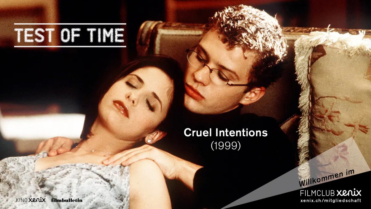 90s forever? Diesen Freitag unterzieht sich der erotisch aufgeladene CRUEL INTENTIONS dem «Test of Time». Seid herzlich willkommen und teilt eure Reaktionen und Emotionen nach dem Film mit uns!

xenix.ch/programm/janua…