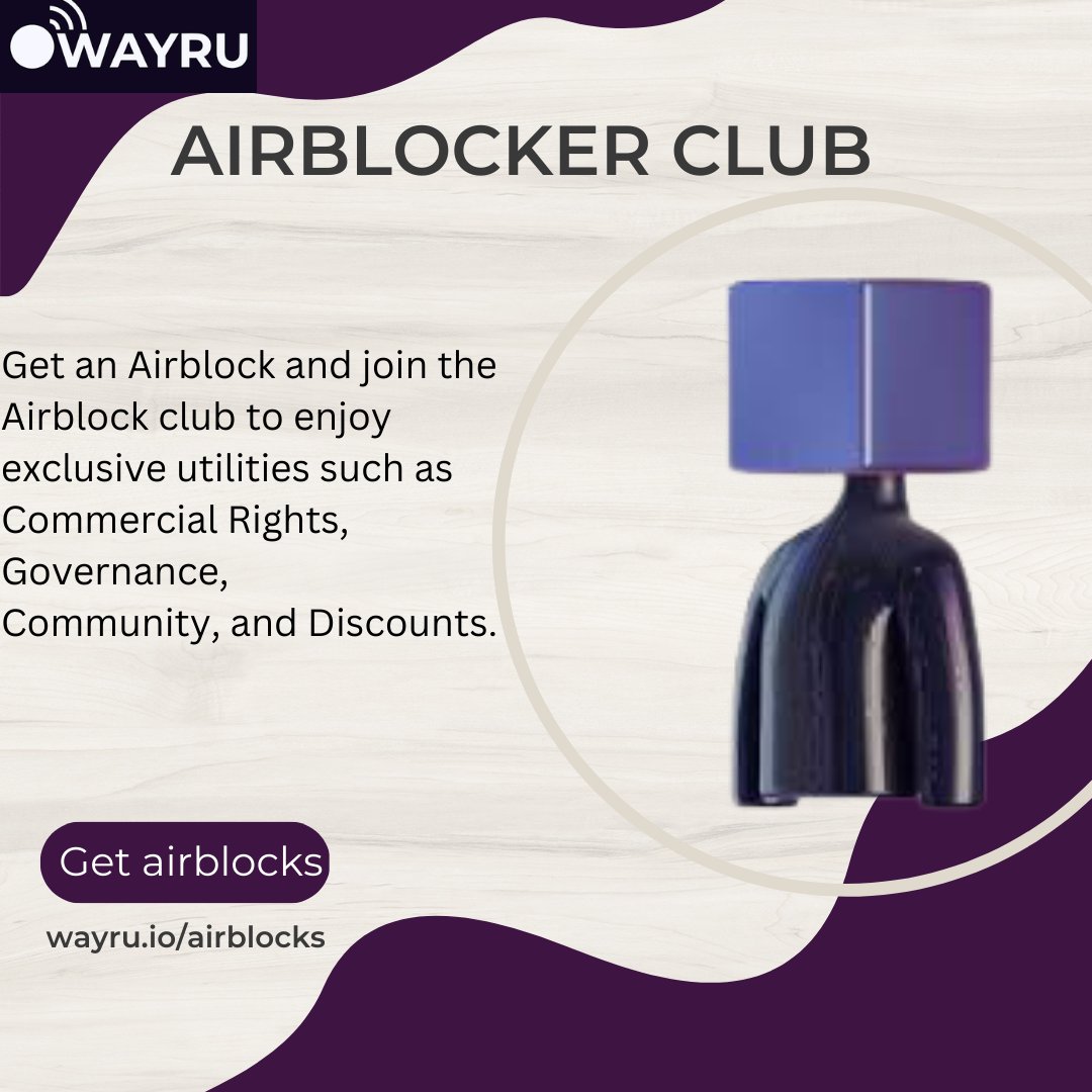 ManagerKen4's tweet photo. Get an #Airblock and join the #Airblockersclub providing secure, #reliable, and affordable #internet access to #everyone
Enjoy exclusive utilities such as
Commercial Rights, Governance,
Community and Discounts
Get airblock
๐https://t.co/rEBHCkZHDi
@WayruNetwork
#WayruArmy https://t.co/xQqgmWZdwa