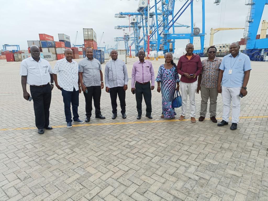 Members of the Executive Committee of Northern Corridor Transit and Transport Coordination Authority ( NCTTCA ) during their tour at the Port of Mombasa today. The Committee is composed of Permanent Secretaries of Ministries in charge of Transport in the member countries.