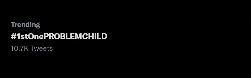 WooHoo! We're on the trending list again!

PROBLEM CHILD MV TEASER
<a href="/1stoneOfficial/">1ST ONE</a> #1stOne
#1stOnePROBLEMCHILD
#1stOneisCOMING