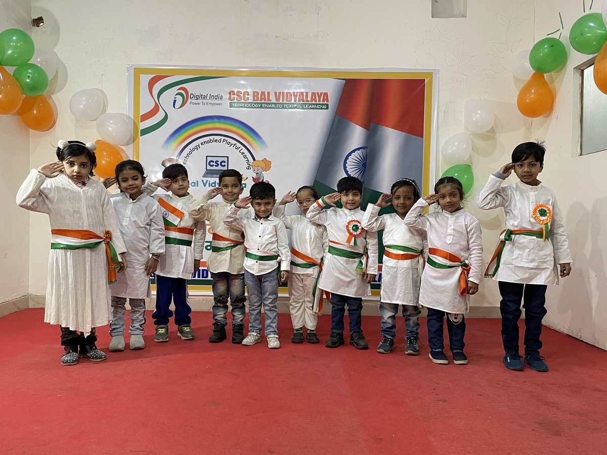 DrVipinDBA's tweet image. CSC Bal Vidyalaya Kiran Garden Uttam Nagar celebrated Republic day. Kids played roles of freedom fighters. KG kids participated in Dance performance. @CSCegov_ @VineetKapoorlmp @ceo_csc @VivekKu00544358 @academy_csc #cscbalvidyalaya #technologyenabledplayfulLearning #nep2020
