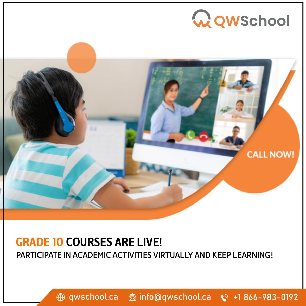 Our grade 10 virtual classes are scalable as per students' needs. We offer tailored course curricula that ensure optimal academic growth. Call or send a text at +1 866-983-0192 or visit qwschool.ca to know more.

#Virtualhighschool #OSSDcredits #Highschoolcredits