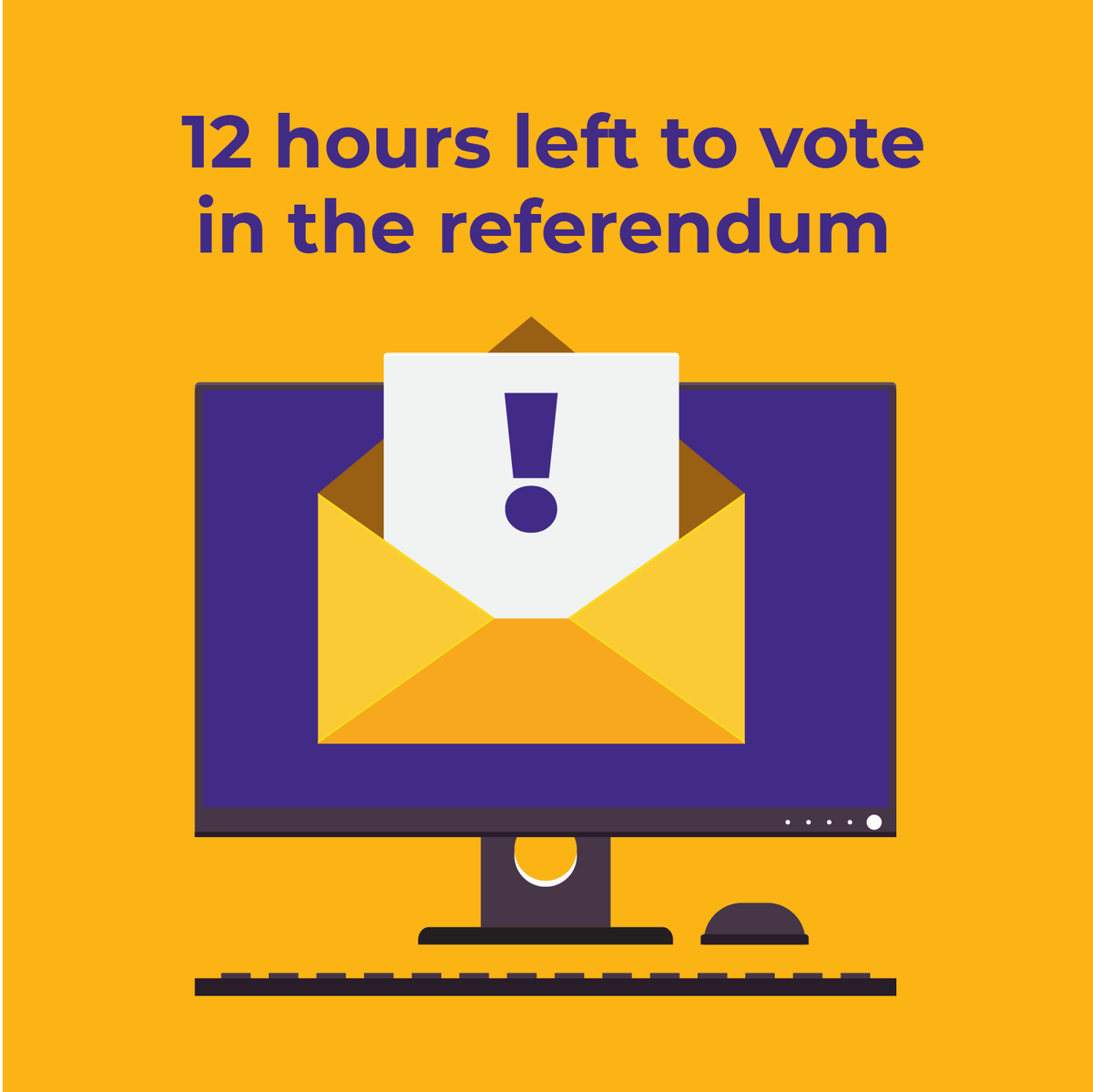 12 hours left to vote in our current referendum! Check all email folders in your student account for the link to vote.