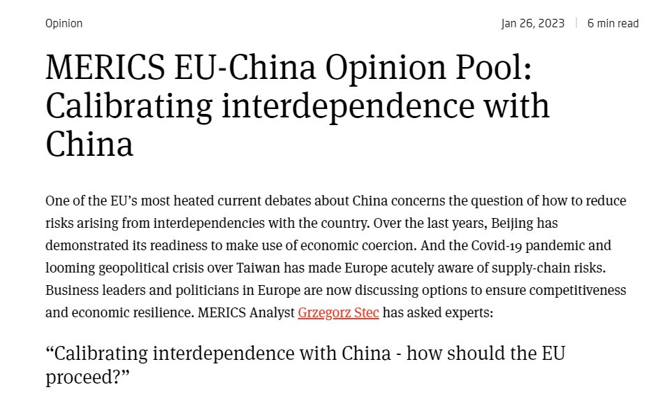 grzestec's tweet photo. New EU-China Opinion Pool: Calibrating #EU's #interdependence with #China

With insights from:
📍 Jörg Wuttke |@EuropeanChamber
📍@milugrad |@BusinessEurope
📍@FriedoStrack |@Der_BDI
📍 Jürgen Matthes |@iw_koeln
📍@Fraghiretti &amp; @ChimitsF |@merics_eu

🔗https://t.co/mWM4Mh9uAi https://t.co/afpgArOmjH